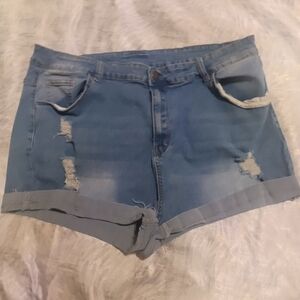 SHEIN Blue Jean Shorts Cutoff Style. They Are SHEIN SIZE 4 XL FIT LIKE XL